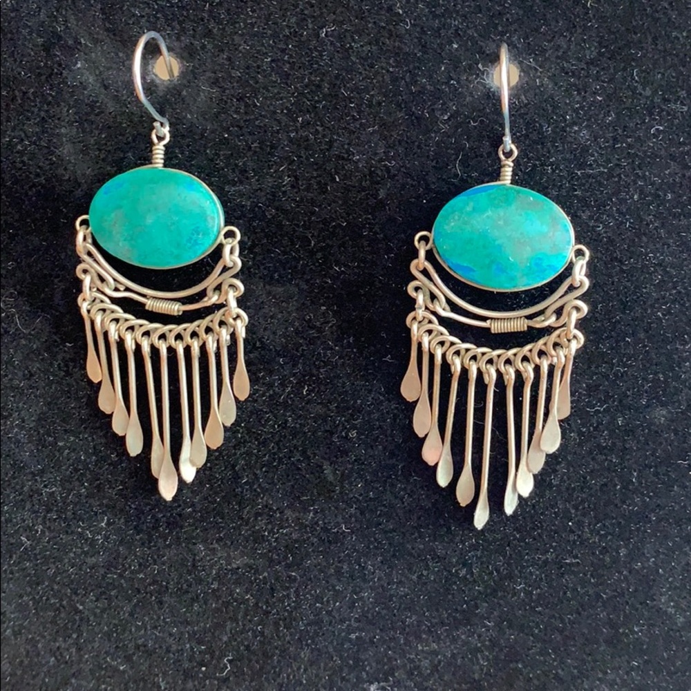 Vintage Chrysocolla earrings